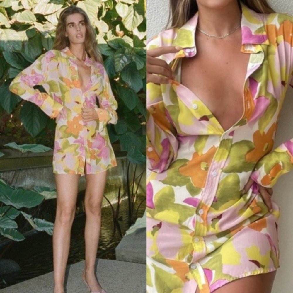 With Jean Kelly Shirt Dress in Tutti Frutti Medium